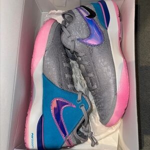 Nike Zoom Gray and Pink High-Top Sneakers